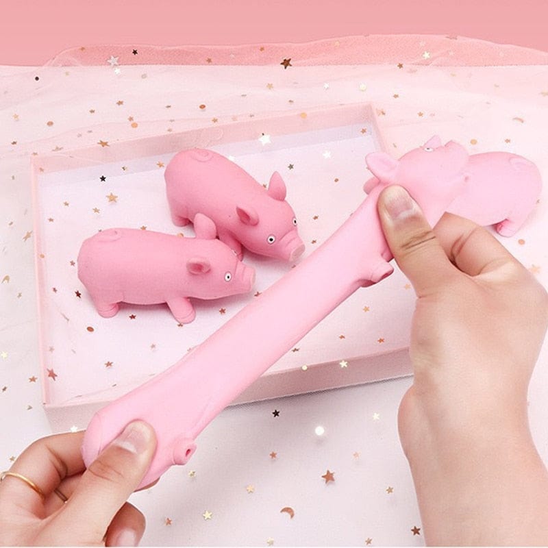 Cochon drôle en silicone anti-stress malléable et élastique Squeeze - Rose  - Acheter sur PhoneLook