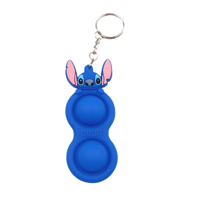Disney Fidget Toy Mickey Minnie Stitch Keychain Pendant Pop Push Bubble Sensory Stress Reliever Simple Dimple Boy Girl Kids Toy