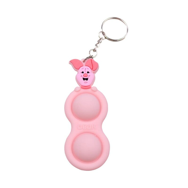 Disney Fidget Toy Mickey Minnie Stitch Keychain Pendant Pop Push Bubble Sensory Stress Reliever Simple Dimple Boy Girl Kids Toy