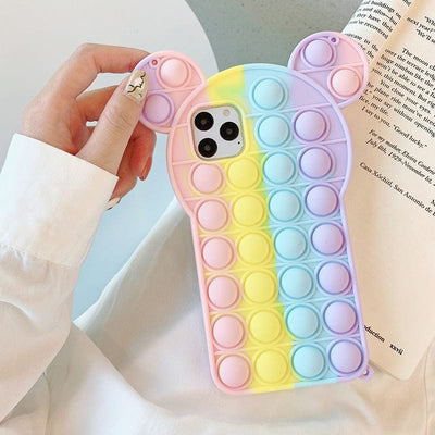 For iPhone X 6 7 8 Plus XS XR Bubble Case For iPhone 12 11 Pro Max SE 2 Cover Reliver Stress Fidget Toys Push Bubble Antistress For iPhone 6 6S / 4