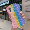 For iPhone X 6 7 8 Plus XS XR Bubble Case For iPhone 12 11 Pro Max SE 2 Cover Reliver Stress Fidget Toys Push Bubble Antistress For iPhone 6 6S / 6