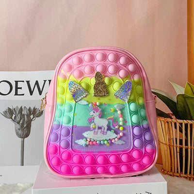 Pop Antistress Kawaii Unicorn Backpack Decompression Bag Push Bubble Stress Relief Squishy Anti-Stress Schoolbag Boy Girls Gift