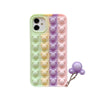 Pop Fidget Toys Push Bubble Silicone Rainbow Beans Case For iPhone 6 6s 7 8 Plus X XR XS 11 12 13 Pro Max SE 2020 Cartoon Cover 6 6s 7 8 SE 2020 / Purple Bear