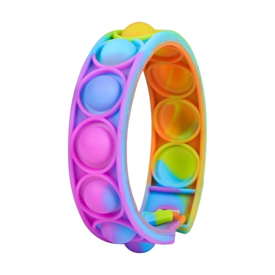 Silicone world Pops Bubble Decompression Bracelet Stress Relief Toy Anti Stress Relief Colorful Silicone Bracelet Adult Kids Toy